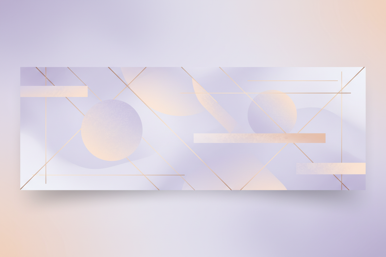 Elegant minimalist banner with soft purple tones